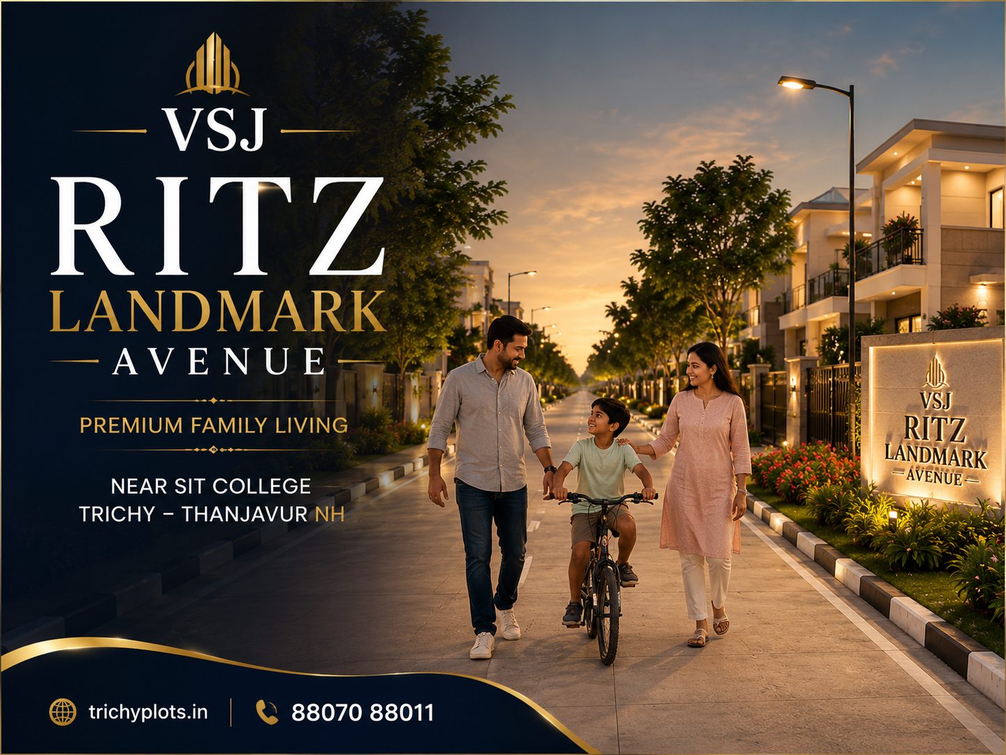 VSJ Ritz Landmark Avenue by VSJ City Properties - DTCP & RERA Approved Residential Plots Near SIT College on Trichy–Thanjavur NH
