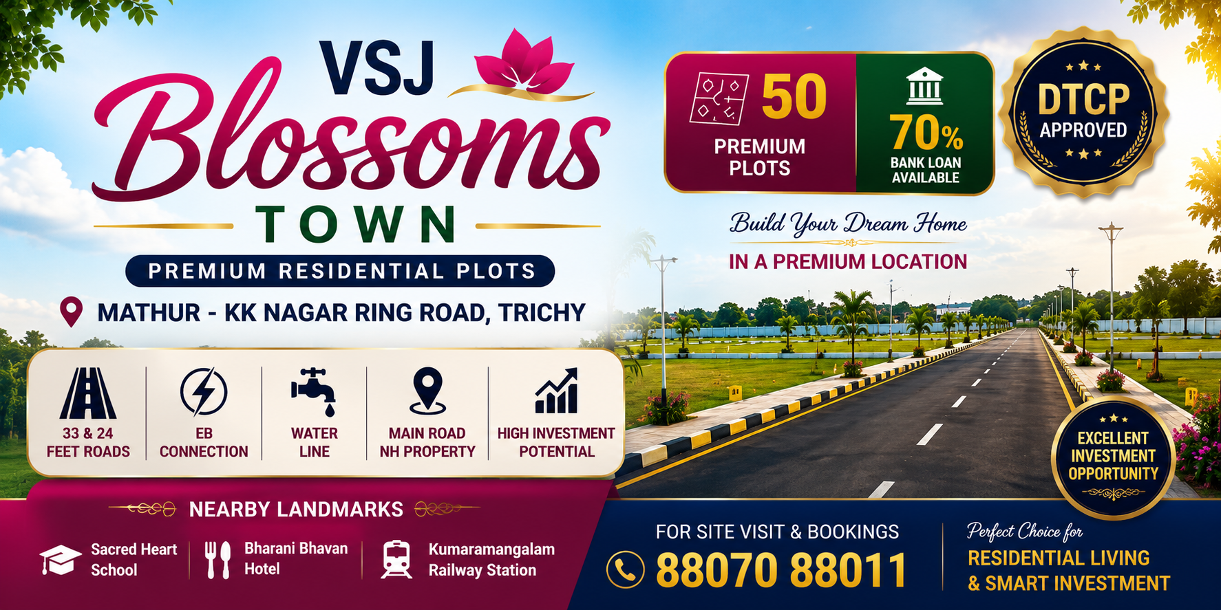 VSJ Blossoms Town - DTCP & RERA Approved Residential Plots in Mathur, Trichy | VSJ City Properties gallery