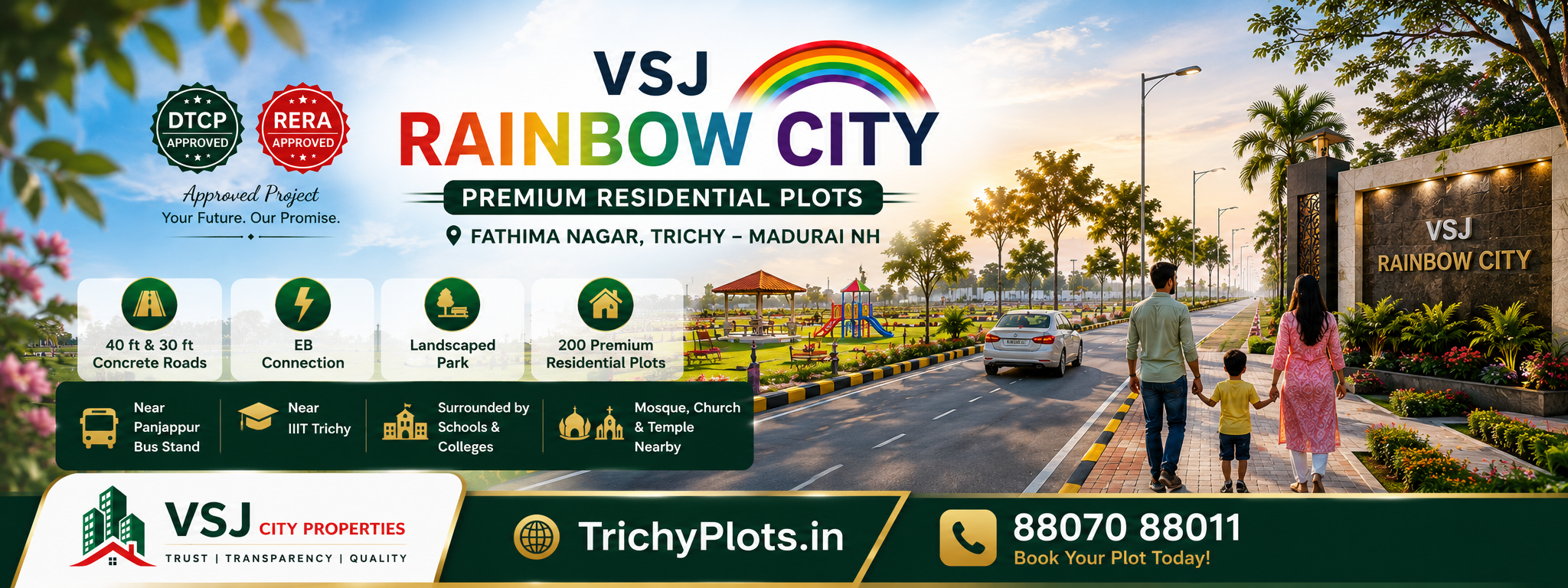 VSJ Rainbow City | DTCP & RERA Approved Residential Plots Near Panjappur Bus Stand, Trichy | VSJ City Properties gallery