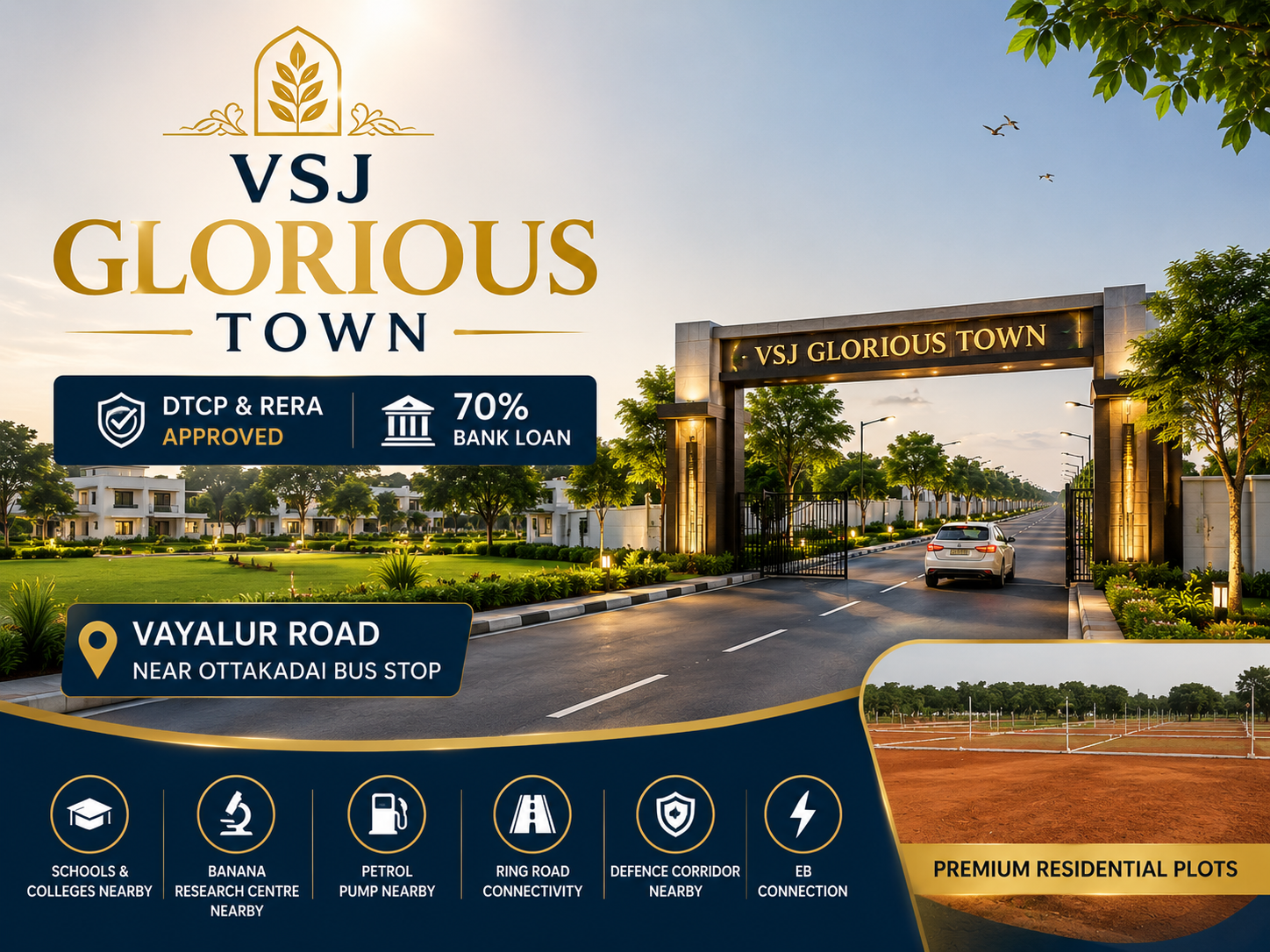 VSJ Glorious Town – DTCP & RERA Approved Residential Plots in Vayalur Road, Trichy | VSJ City Properties gallery
